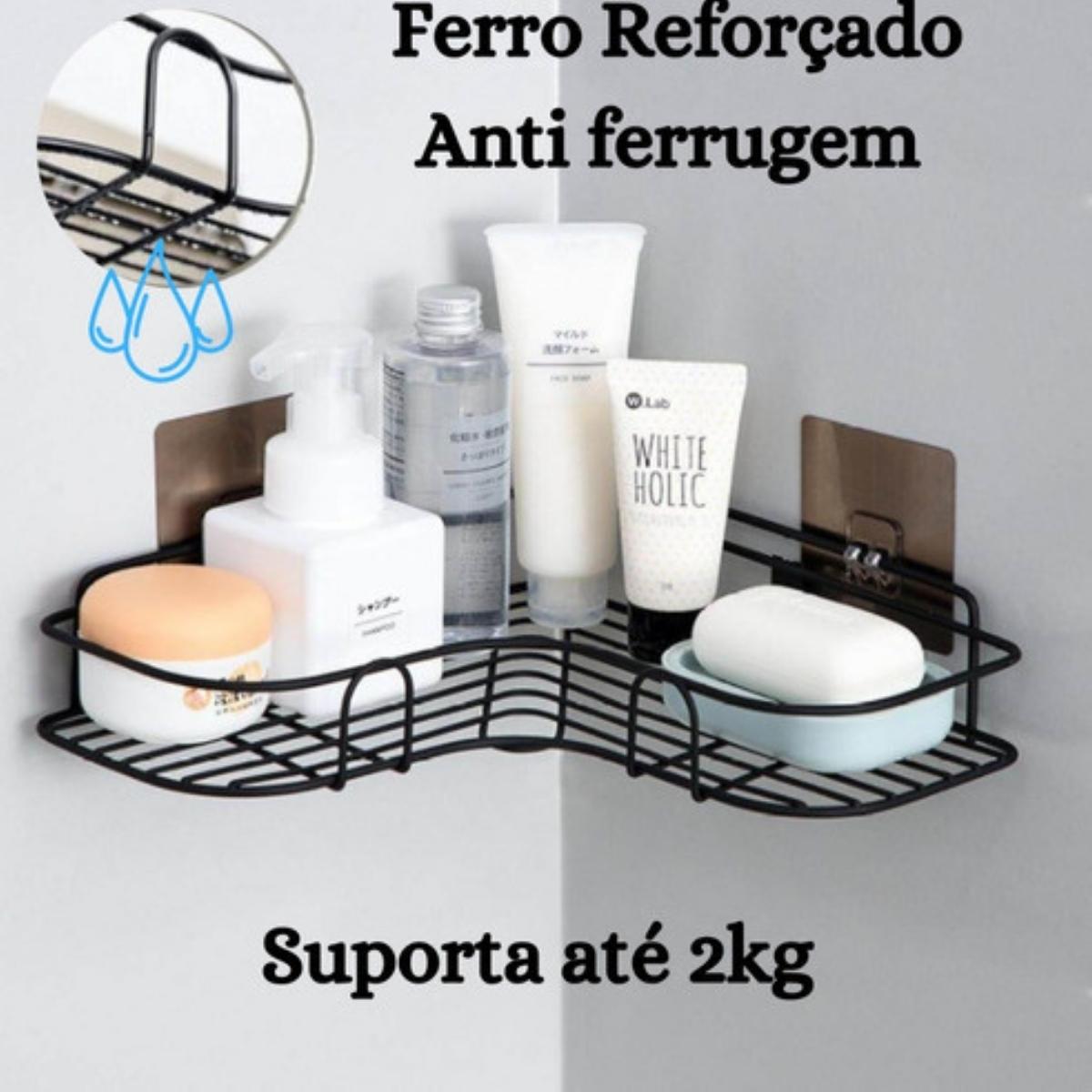 Suporte Porta Shampoo Preto Prateleira De Banheiro Suporte Porta Shampoo Preto Prateleira De Banheiro